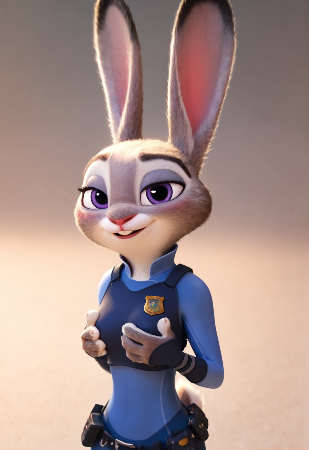 score_9, score_8_up, score_7_up, score_6_up, BREAK
BunnyJudy, 1girl, police uniform, upper body, looking at viewer, hands on breasts, breasts lifting, seductive smile, half closed eyes, blush<lora:judyhopps:0.65>