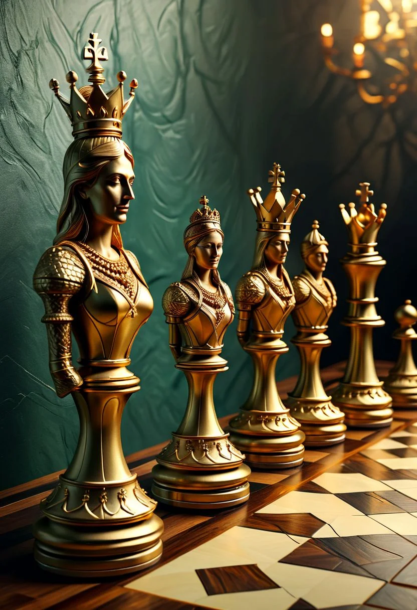 ral-tr33brnch, Arttrttrt, extreme Long Shot, masterpiece, intricate detail, best quality, absurd resolution,
Stylized chess pieces. Queen chess, Chess game, chess board, luxury and golden design. Photo realistic, cinematic light, concept art. ,