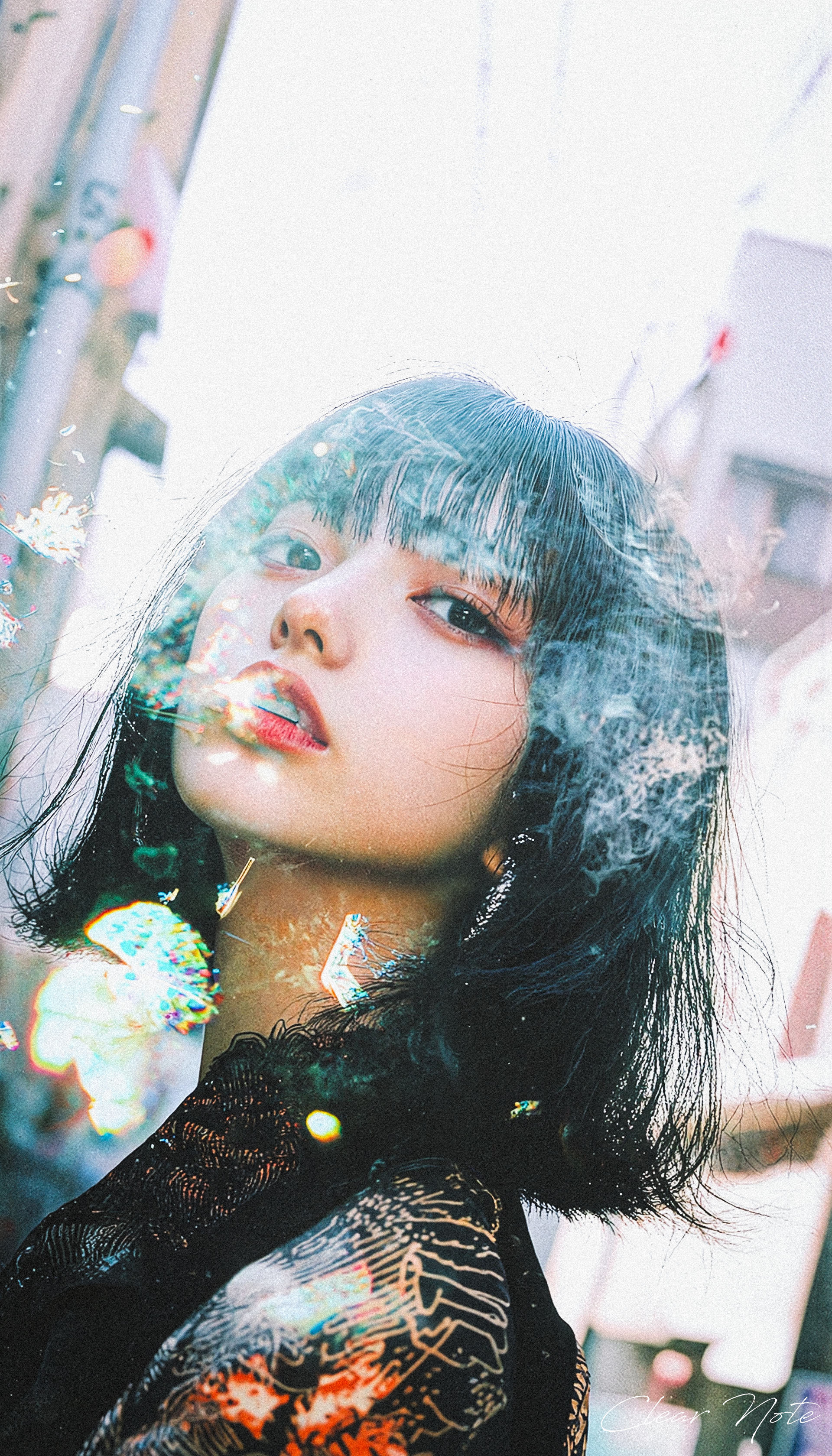 Beneath soft lights, her beauty glows,
A dreamlike aura gently flows.