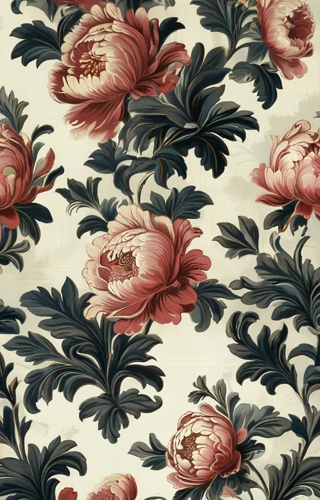 masterpiece,best quality,<lora:tbh354-sdxl:0.75>,illustration,style of Baroque patten decaying peonies