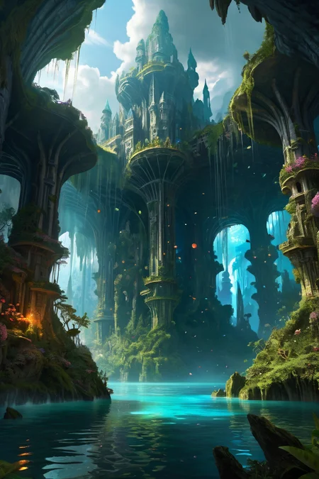 flooded mangrove forest containing wooden piers ,crystalline caverns resonating with earth-song, geodes bursting with glowing mycelium, underground rivers carrying mermaid song crystals past forgotten dwarven vaults, mountain, rainbow midnight,weather humid in the rain cinematic view, epic sky, detailed, concept art, low angle, high detail, warm lighting, volumetric, godrays, vivid, beautiful, trending on artstation, by Ryan Church, huge scene, grass,flower, art greg rutkowski,
<lora:detailed_notrigger:0.7>, <lora:add-detail-xl:0.3>, oil painting art style from Renaissance period, masterful composition, Renaissance mood, renaissance oil painting, brush strokes, Baroque art style, dynamic composition, dramatic lighting, rich colors, intricate details, professional-grade execution, captures the grandeur and theatricality of the Baroque period