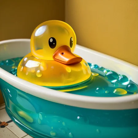 {1duck, 1 bath duck made out of slime, (slime duck:1.5), (yellow slime body:2), (orange slime beak:2), (glossy black eyes:1.5), translucent slime duck, transparent slime duck}
hud_sp_bth, flower, petals, water, bath, in an elegant bath tub, bubbles made out of slime, slimes hiding in the bath bubbles, bubble bath, perspective from inside tub, prespective from inside bath, lots of frothy bubbles,
everything made of slime, No simple background,
((translucent slime)), ((transparent slime)), (bioluminescent slime), sl1m3d, slime, slime-morph, saturated colors, no humans, no people, no man, no woman,