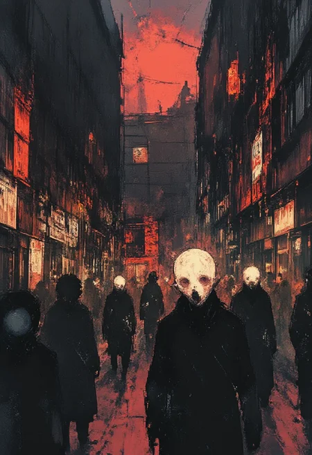 by Alexander Rostov,A gritty, neo-noir cityscape at dusk, inspired by the dark, gritty aesthetic of Disco Elysium, with crumbling buildings, flickering streetlights, and a sense of foreboding mystery, reminiscent of a worn, dog-eared detective novel, where the lines between reality and delusion blur, and the city seems to be a character in its own right, with a rich, muted color palette and intricate textures that evoke the sense of a world worn down by time and corruption.