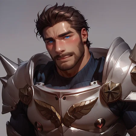 score_9, score_8_up, realistic, rating_questionable, bif,
<lora:Alois:.5>ALOIS, FACIAL HAIR, ARMOR, BROWN HAIR, BLUE EYES
, muscular male, glossy skin, bara, mature, male, handsome, <lora:egg_leonard-04:.5>, <lora:style_Concept Art DarkSide Style LoRA_Pony XL v6:1>