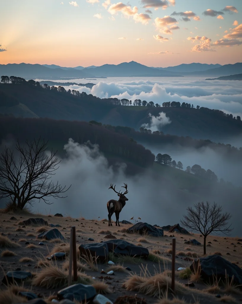 (_2 Advertising poster style:-0.250) (_1 analog film photo:1.0) (_1 breathtaking:1.0) (Landscape of a misty moor in a milky atmosphere where in the distance a majestic deer appears faintly:1).
<lora:Flux_DetailsArchitecture_epoch_5:0.25> <lora:Flux_FuturArchitecture_epoch_5:0.75> <lora:Flux_GustaveMoreau_epoch_5:1> <lora:flux_abyss:0.25> <lora:Flux_artis 28.11A:0.25> <lora:colouring_experiment_analogue_FLUX:0.5>, LOW KEY photography, dramatic lighting, deep shadows, rich contrast, moody atmosphere, intense emotions, cinematic feel, mysterious ambiance, emphasizing shape and form, creating depth, evoking drama, storytelling through shadows, professional technique, JAPANESE TRADITIONAL art style, delicate lines, subtle colors, intricate details, dynamic compositions, cultural heritage, adds elegance and sophistication.((award-winning, professional, highly detailed, high resolution, masterpiece):1.0).((faded film, desaturated, 35mm photo, grainy, vignette, vintage, Kodachrome, Lomography, stained, highly detailed, found footage):1.0).((Professional, modern, product-focused, commercial, eye-catching, highly detailed):-0.250)