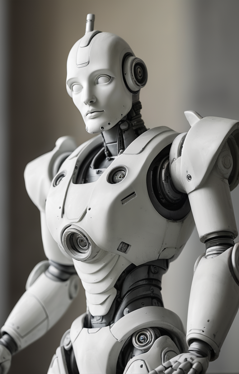 masterpiece,best quality,<lora:tbh59-sdxl:0.75>,illustration,A gypsum sculpture style, portrait of Housework robots