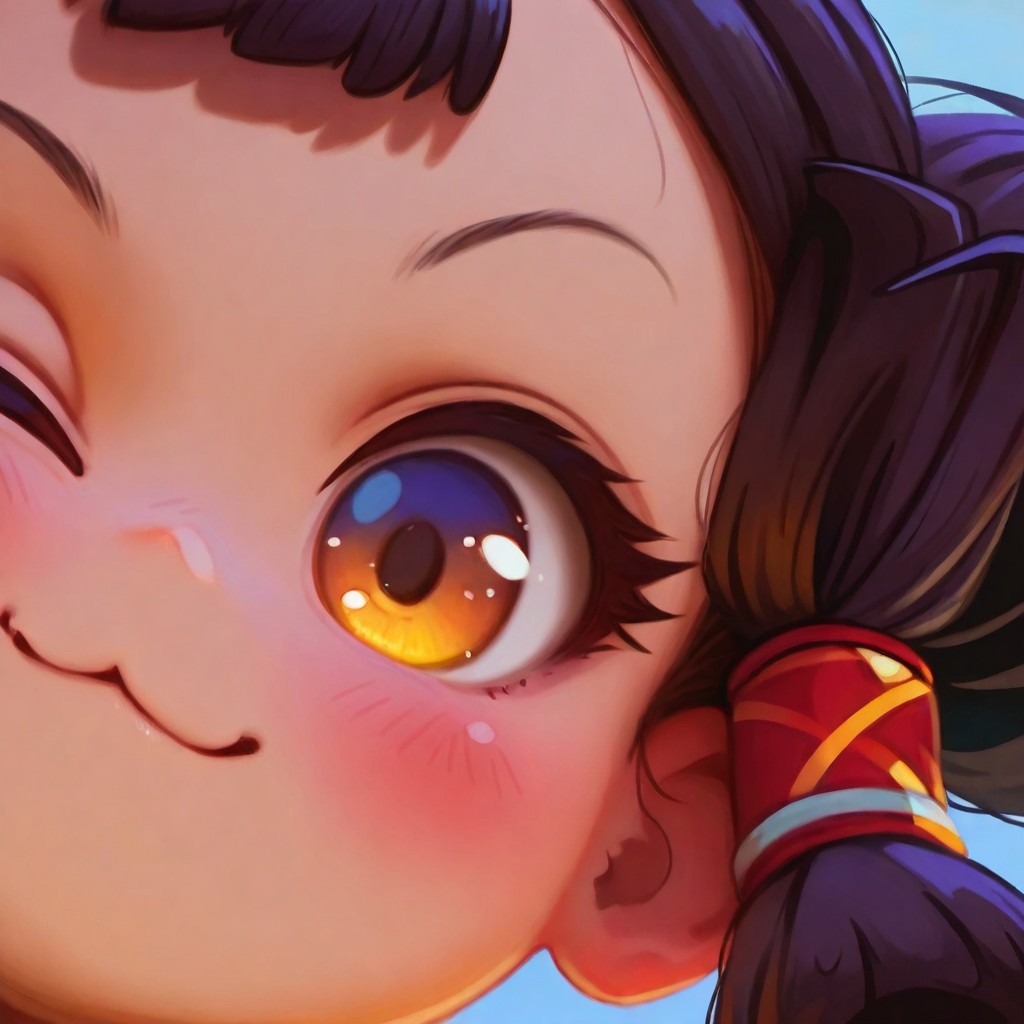 masterpiece, best quality, amazing quality, very aesthetic, absurdres, newest, name3000, masterpiece,best quality,amazing quality, beautifully drawn, elegantly detailed, alkemanubis,
1girl, solo, Sakuna-Hime, close-up,portrait, eye focus, Colorful themes,High Saturation, haiz_ai, no lineart,no outline, one eye closed, mouth opened,happy,smile, Gorgeous Galactic, :3, blush,