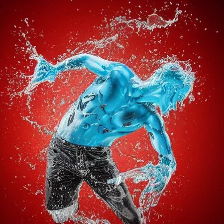 water elemental bloody red water a fight between monsters