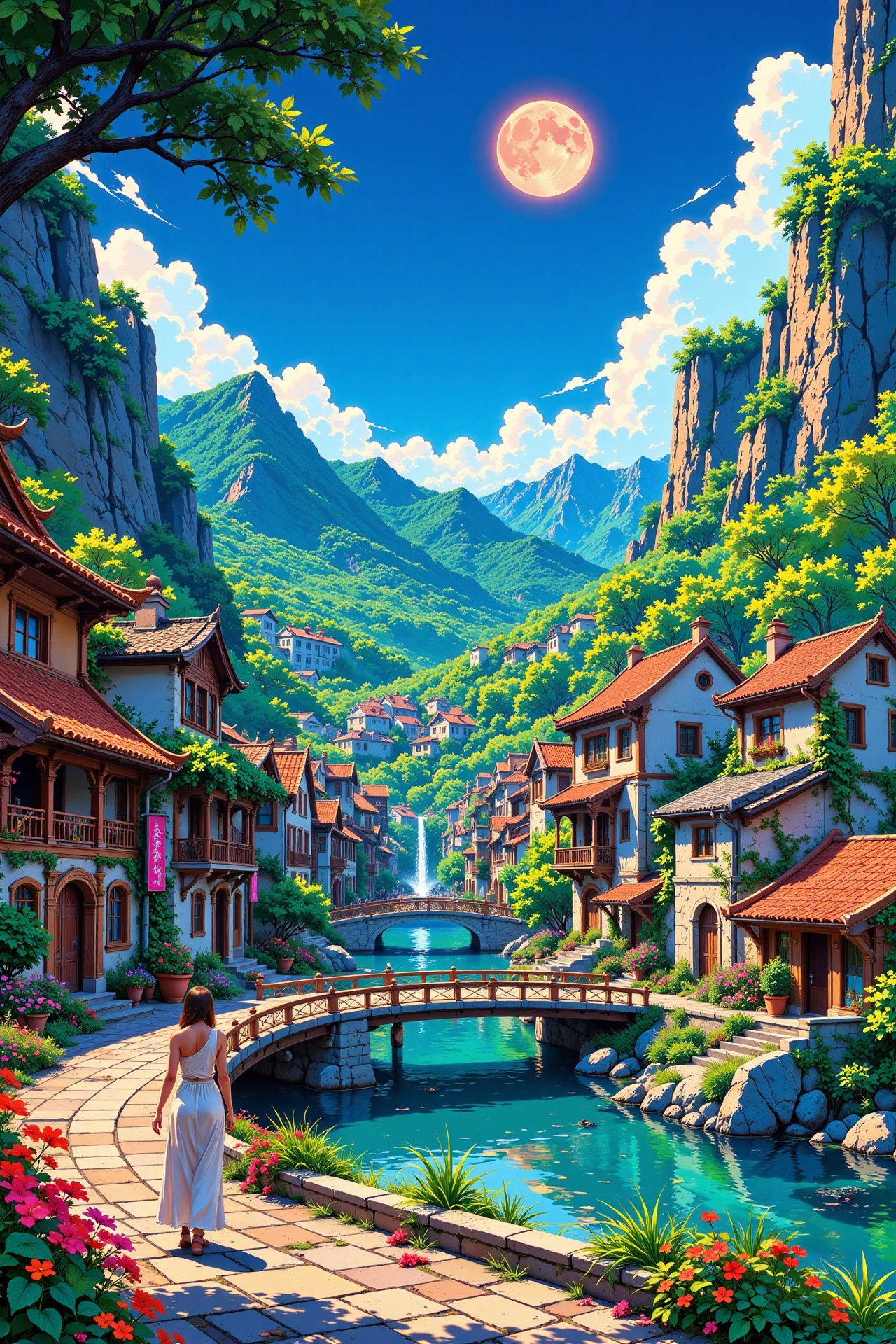 a lustful city beautiful  landscape, noon, woman, very intricate, very detailed, sharp, bright, colorful, <lora:Hand v2:0.5> <lora:Anti-Blur:1><lora:Insane Detail Slider:0.25>  <lora:flux.1_lora_flyway_Epic-detail_v2:0.3> <lora:fluxenhancer:0.25> <lora:ROWER:0.6> <lora:flux-charmer-v1-1:0.4><lora:Vibrantly_Sharp_style_v.5:0.4>  <lora:Anime_style:0.6> anime style