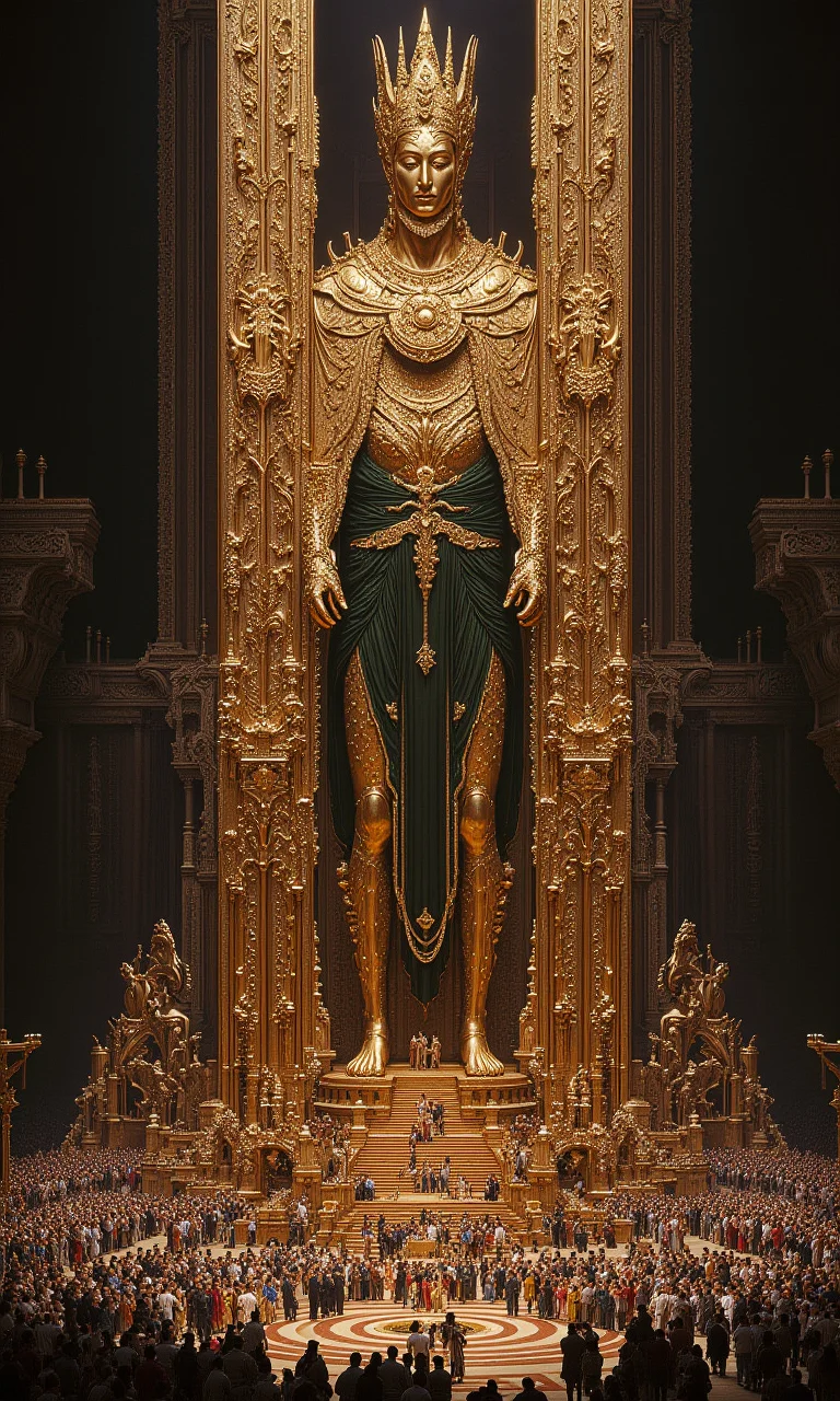 A grand religious gathering, huge statues, grand scenes<flux.1_lora_flyway_Epic-detail_v2_000009500:1.0>
