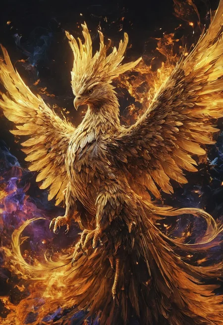 depict a pheonix in gold neon, explosion of neon colours, black background, halation effect, soft lighting,
Wide range of colors., Dramatic,Dynamic,Cinematic,Sharp details
Insane quality. Insane resolution. Insane details. Masterpiece. 32k resolution.
<lora:add-detail-xl:0.95> <lora:dvr-lnds-sdxl:0.3> dvr-lnds-sdxl <lora:MJ52:0.25> <lora:ral-apoctvisn-sdxl:0.3> ral-apoctvisn <lora:zavy-cntrst-sdxl:0.35> dark, chiaroscuro, low-key <lora:zavy-rmlght-sdxl:0.41> zavy-rmlght <lora:SDXLFaeTastic2400:0.225>