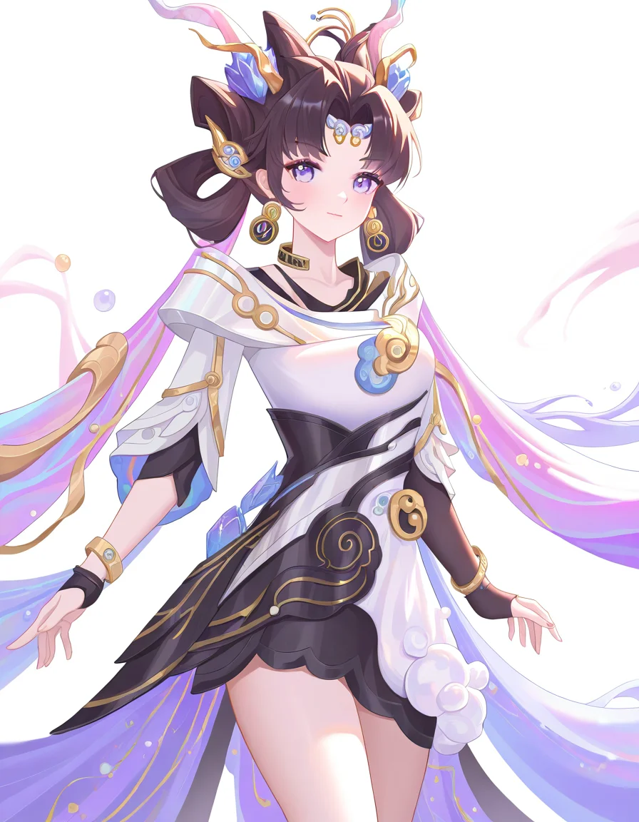 <lora:chenglongxuanji-000014:1>,chenglongxuanji,solo,1girl,looking at viewer,white backgrounds,simple background,cowboy shot,, masterpiece, best quality, very aesthetic, absurdres,newest, incredibly absurdres,
