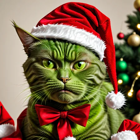 christmas grinch cat