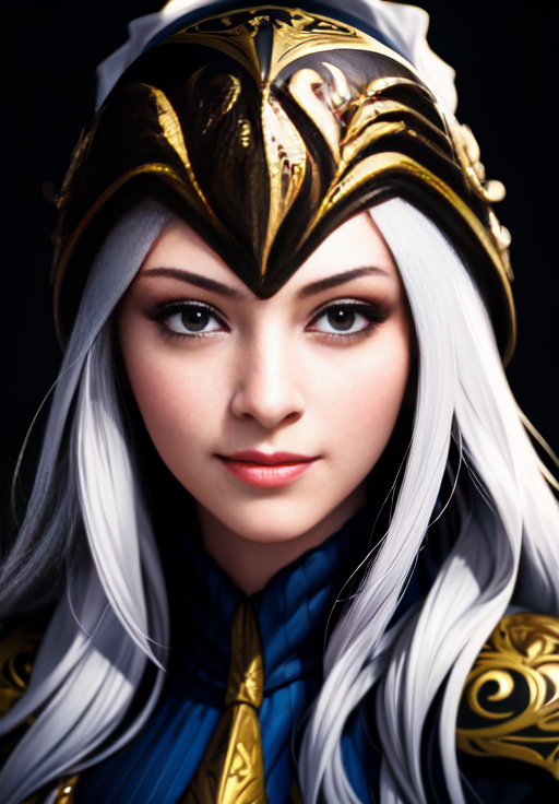 sfw, <lora:ashe:0.8>, ashe, 1girl, solo, smirk, portrait,, (masterpiece, best quality, absurdres, detailed, ultra-detailed:1.3), charming