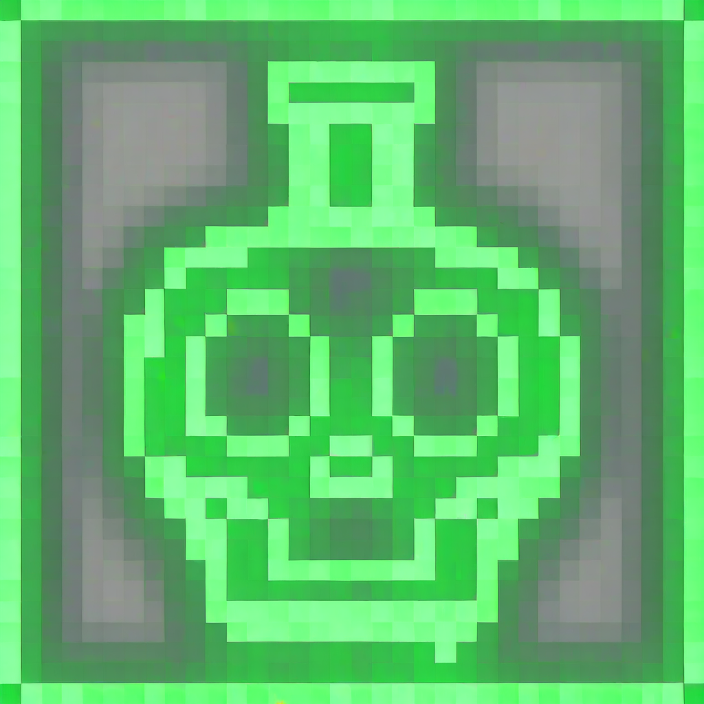 best quality, amazing quality, very aesthetic, absurdres,
icon, pixel,
skull, potion, green,    <lora:RagnarokIconNoobXL_byKonan:1>