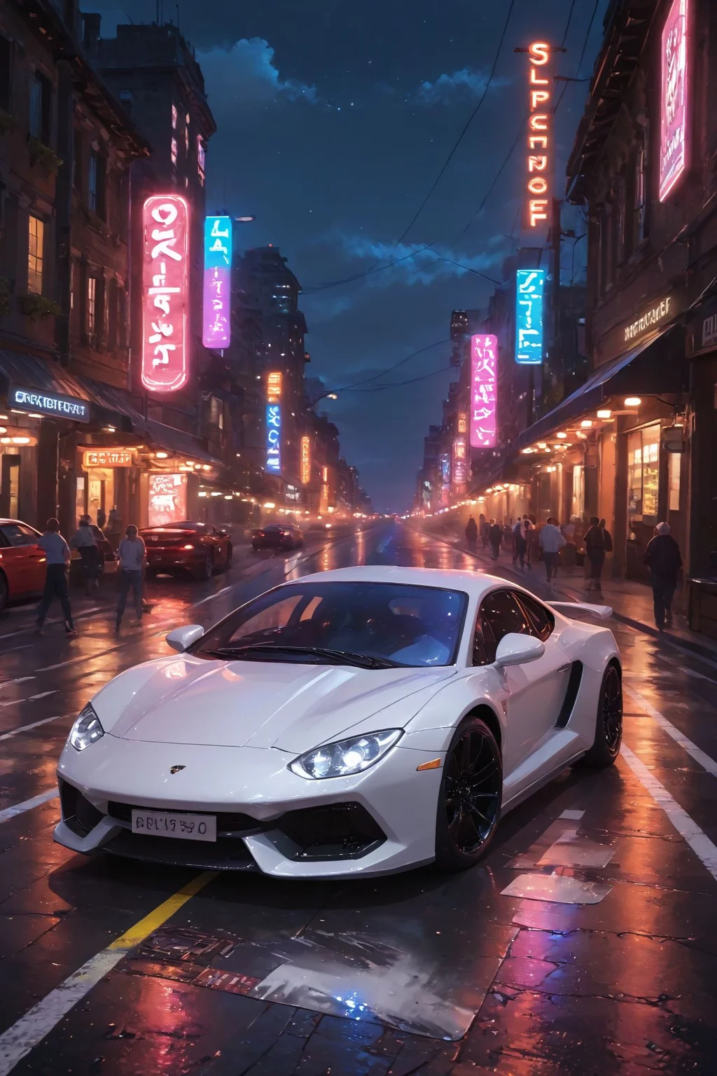 detailed background,Cinematic Lighting,film grain,score_9,score_8_up,score_7_up,masterpiece,best quality,highly detailed,
<lora:(增强)sdxl_lightning_8step_lora:1>,<lora:glowneon_xl_v1:1>,(glowing),<lora:hand 4:1>,hand person,<lora:Expressive_H:0.8>,Expressiveh,<lora:th3rm4lXLP:0.6>,th3rm4l,colorful,
ground vehicle,(car:1.1),motor vehicle,vehicle focus,no humans,night,road,neon lights,scenery,(sports car),street,outdoors,sign,building,(glowneon:1.3),lamborghini,