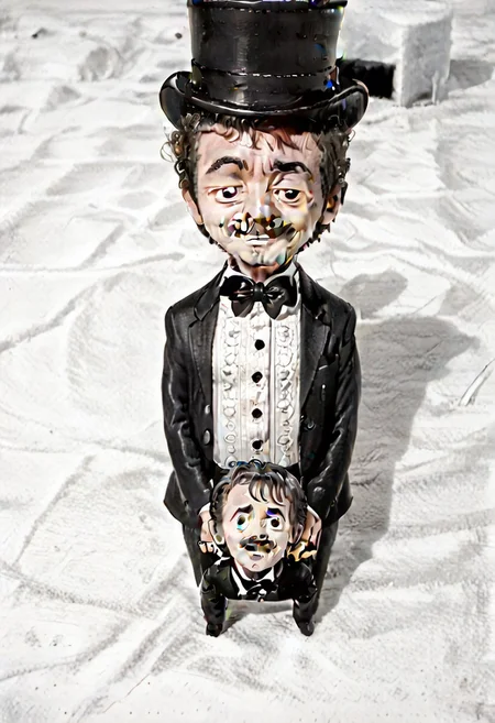 ((((((black and white,eyestalks)))))),((small man with mustache, top hat, kenbis, chibi, chibi, male only, male, male chibi, monocle, art deco, thick mustache, comically large mustache, handlebar mustache, tiny, multiple men, shrunk, microxl, some little guys, high angle, from above)), bwMovies, realistic, photo, vintage photo, ((very small man, small man, a small man, a man who is small, a small man)), an unapologetically small human male, black and white, smiling, very happy, euphoric, ecstatic, wonderful small men, large smile, huge smile