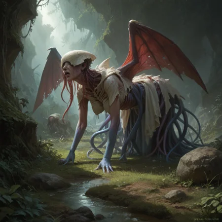 score_9, score_8_up, score_7_up, score_6_up, score_5_up, score_4_up,  no humans, eldritch, monster , tentacles,  eldritch angel , broken bloody wings , almost women