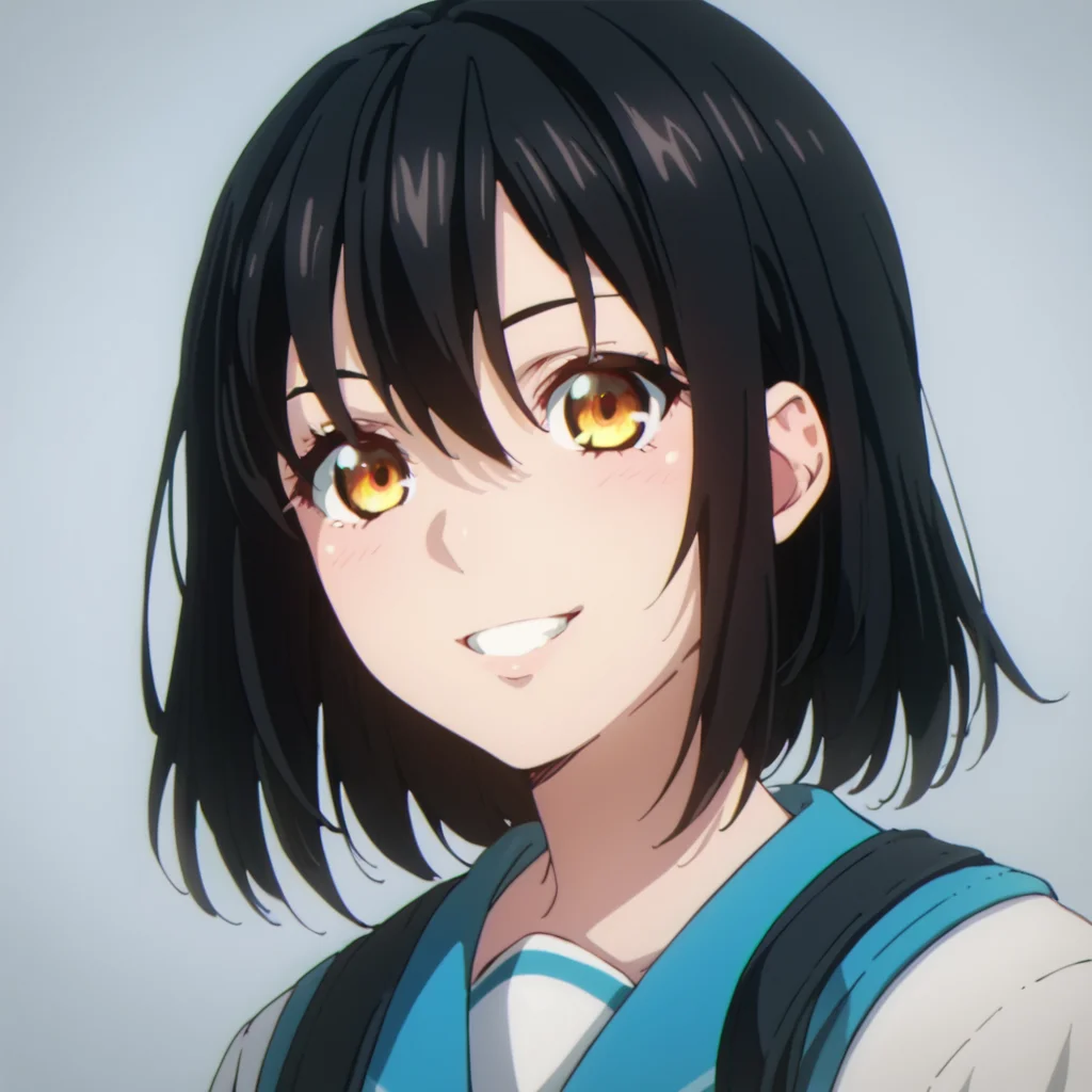 score_9, score_8_up, score_7_up, score_6_up, score_5_up, score_4_up, source_anime,  Yukina, black hair, , school uniform, portrait, smile