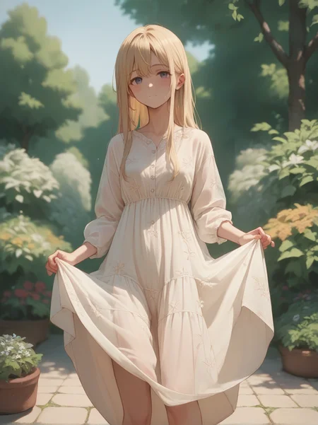 score_9, score_8_up, score_7_up, score_6_up, source_anime, <lora:linen_dress_v0.1-pony:1>
1girl, long hair, blonde hair, linen dress, dress lift,
blurry background, garden, tree, see-through, looking at viewer,
cowboy shot,