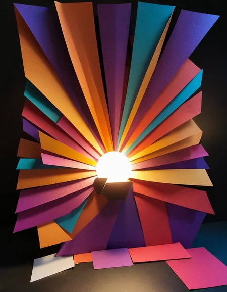 made out of ral-ppr, papercraft, paper, "The Expression of Light", <lora:ral-ppr-sdxl:0.7>, rich deep colors, beautiful elegant, positive emotional, vibrant, aesthetic, stunning detail, dynamic cinematic perfect background, striking, set logical ambient background, cinematic light, unique