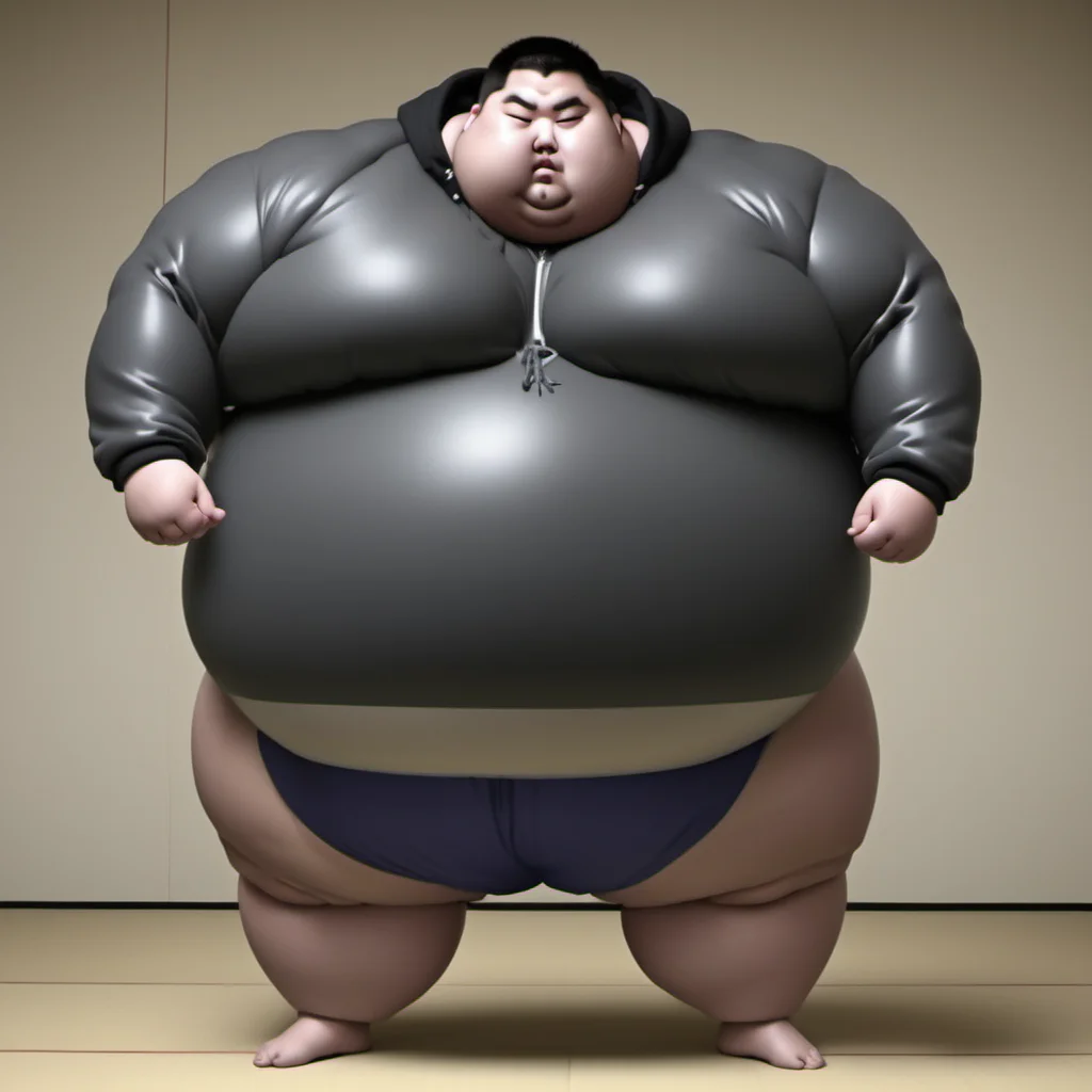 <lora:runga8:0.85>male focus, 1boy, (superchub:1.6), big belly, sumo, solo, thick arms, full body, fat, fat young japanese man,calm face,(black hoody:2.2),