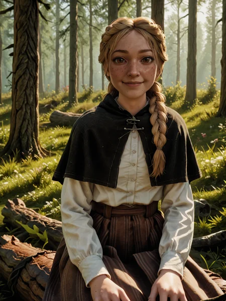 score_9, score_8_up, score_7_up, BREAK, Lillemor, 1girl, brown eyes, freckles, smile, looking at viewer, volumetric light <lora:Lillemor:1> Poststyl,   <lora:David_style:1>