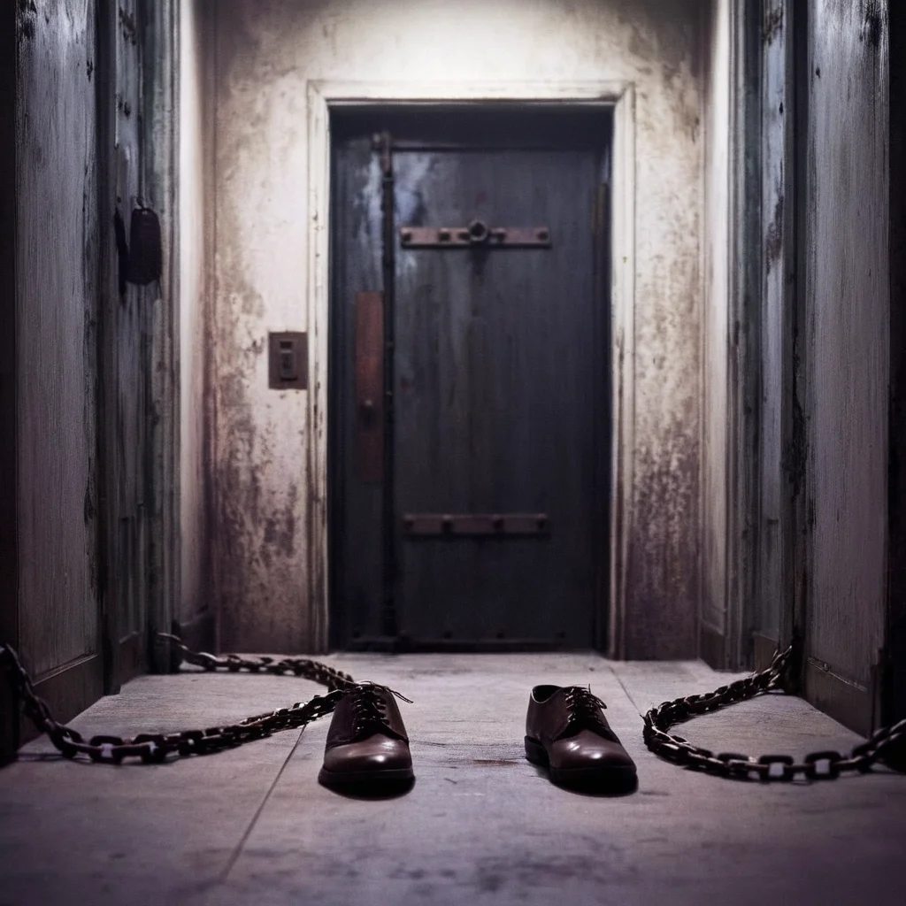 cinematic film still of <lora:perfection style:0.5> <lora:detailed:0.5> perfection detailed
<lora:Sairento Hiru style:0.9>
In the mysterious New England town of Silent Hill a door with a chain around it and a pair of shoes,indoors,no humans,chain,door , cinematic, supernatural, horror style, Sairento Hiru style, shallow depth of field, vignette, highly detailed, high budget, bokeh, cinemascope, moody, epic, gorgeous, film grain, grainy