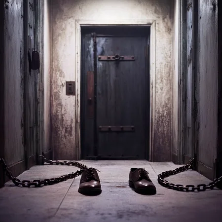 cinematic film still of <lora:perfection style:0.5> <lora:detailed:0.5> perfection detailed
<lora:Sairento Hiru style:0.9>
In the mysterious New England town of Silent Hill a door with a chain around it and a pair of shoes,indoors,no humans,chain,door , cinematic, supernatural, horror style, Sairento Hiru style, shallow depth of field, vignette, highly detailed, high budget, bokeh, cinemascope, moody, epic, gorgeous, film grain, grainy