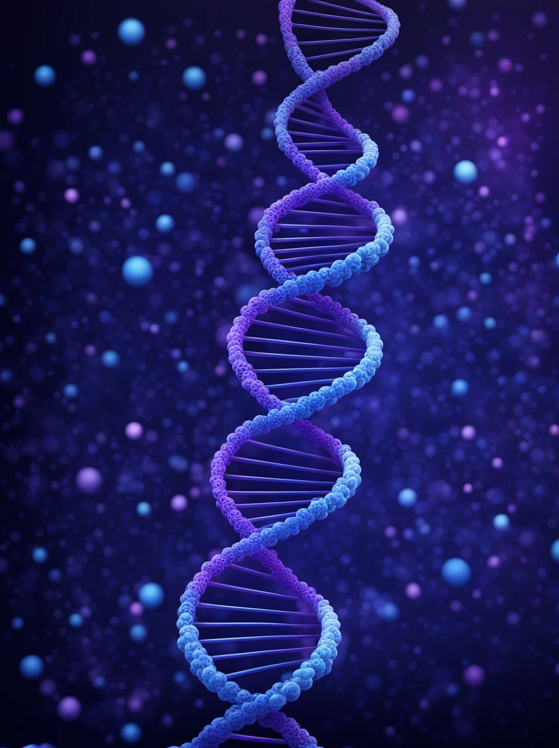 DNA Helix, Double Helix, Particles, Abstract, Blue and Purple, Tech Style, j_background