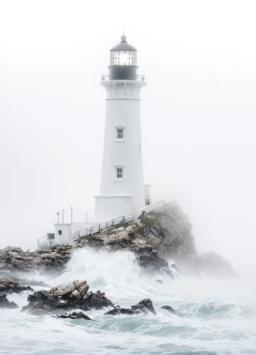 highkey, lighthouse, ocean, foggy, white background, outside, rocks, waves, storm
<lora:Highkey-SDXL:1>