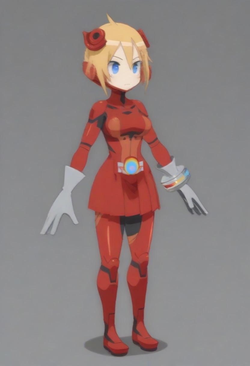 source_anime, anime screencap, source_anime, auratheguillotine, anime screencap, masterpiece, source_anime, shiny skin,,,,,, nijinoxl,short blonde hair,blue eyes,, red bodysuit,skin tight,white gloves,hair ornament,skirt,long sleeves, <lora:PiyoriNijinoxl:0.9>,