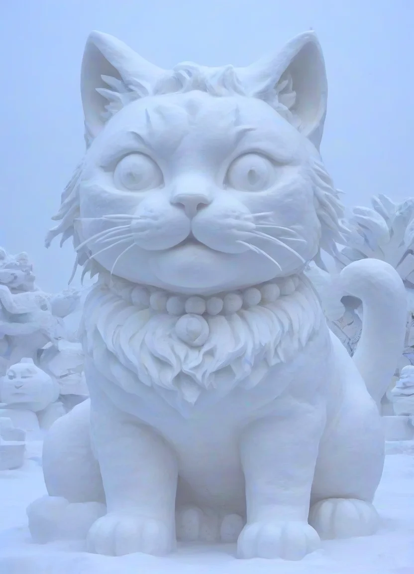 <lora:PE_SnowSculpture:0.8 > PESnowSculpture,Snowsculpture,
beautiful cat,
masterpiece, high resolution, octance 4k, high detail,