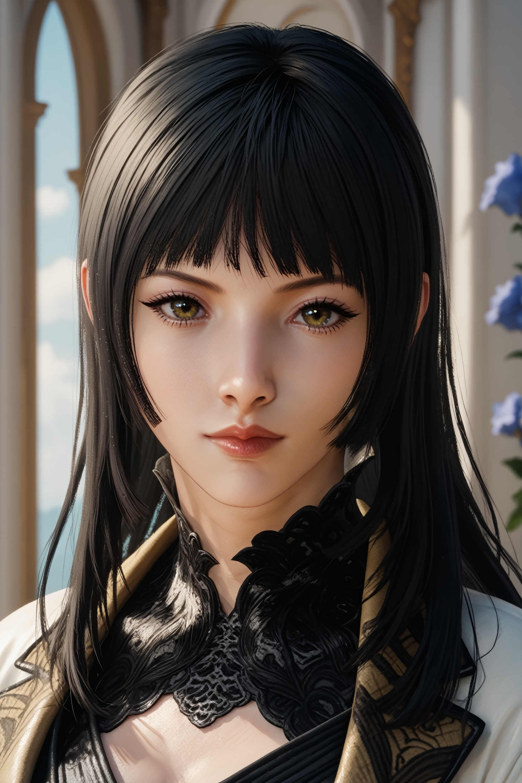 score_9, score_8_up, score_7_up,
<lora:FFGentiana:1.0>
FFGentiana, 1girl, black hair, long hair, blunt bangs, looking at viewer, portrait