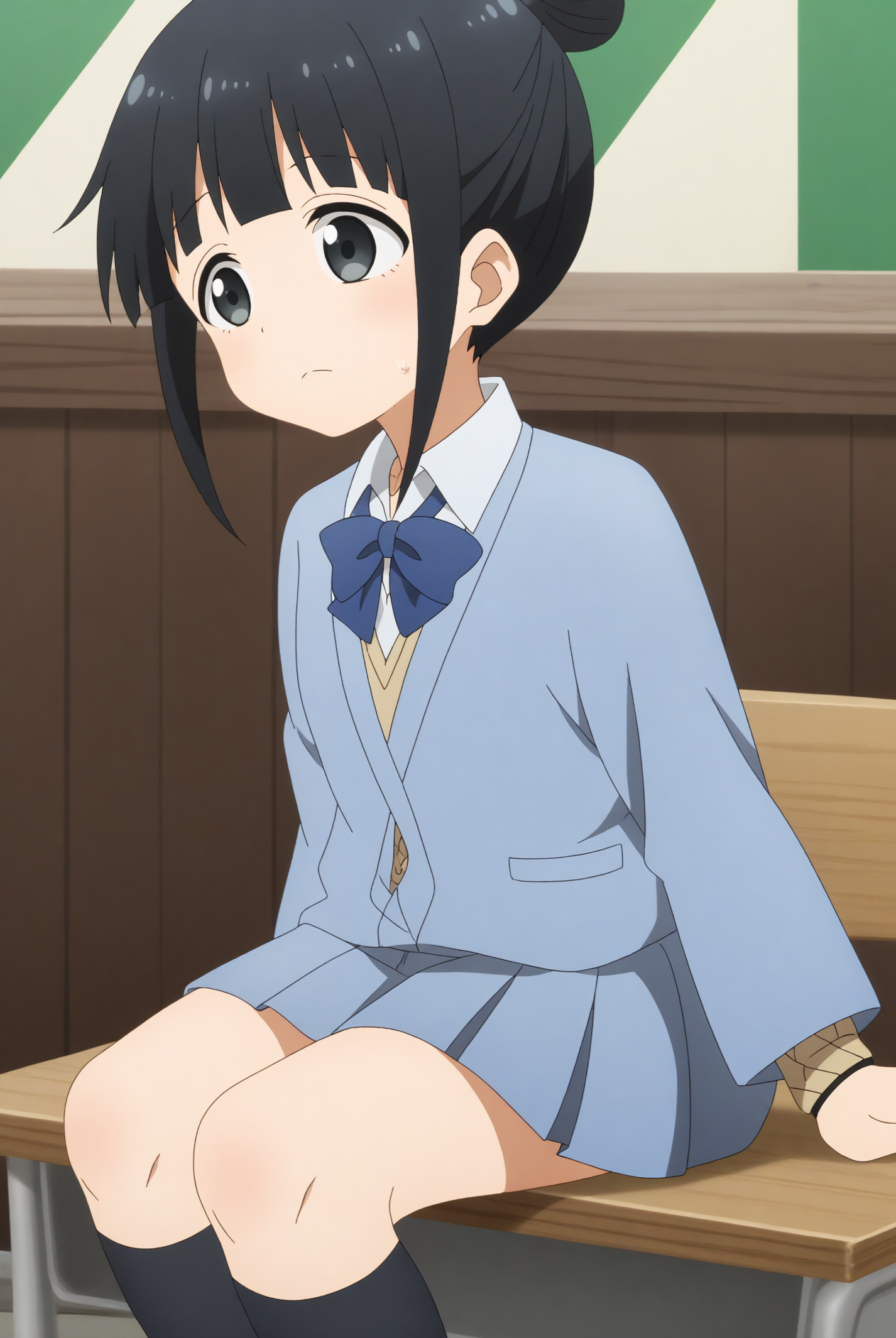 Mokuren, rating safe, school uniform <lora:Kunoichi_Tsubaki_no_Mune_no_Uchi-Mokuren-PDXL:0.8>