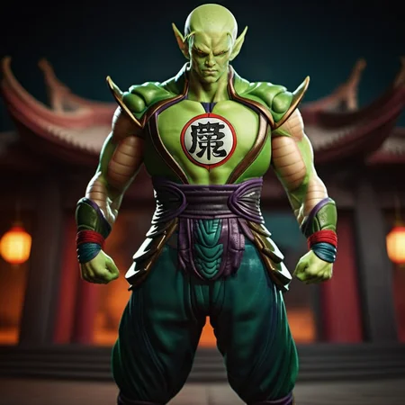 a muscular alien with green skin , full body, ancient chinese temple, dragonball, dragon, highly detailed, photography, ultra sharp, film, bokeh, professional, 64k <lora:add-detail-xl:1.5> <lora:Piccolo1024:0.8>
