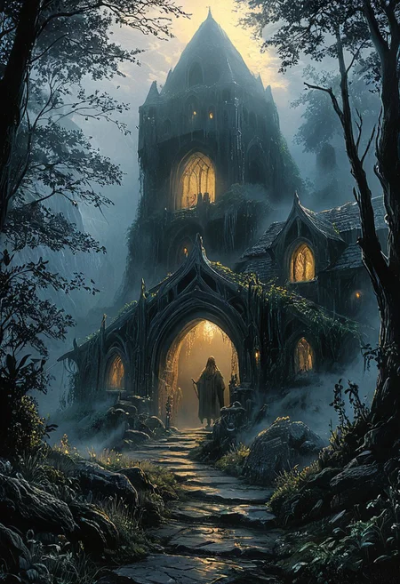 DB4RZ style painting, (best quality ) ,(award winning, fog, (aesthetic of with serenity atmosphere:0.5))(analog photo:1.2),((),(dynamic camera),Completely The world of the Lord of the Rings, pure black, detailed, but the Lord of the Rings of life are rising, FastNegativeV2, ral-dissolve, amazing quality, masterpiece, best quality, hyper detailed, ultra detailed, UHD, perfect anatomy, , detailed, , , hyper detailed, professional poster art, bold lines, award winning, , FastNegativeV2, ral-dissolve, cyberpunk