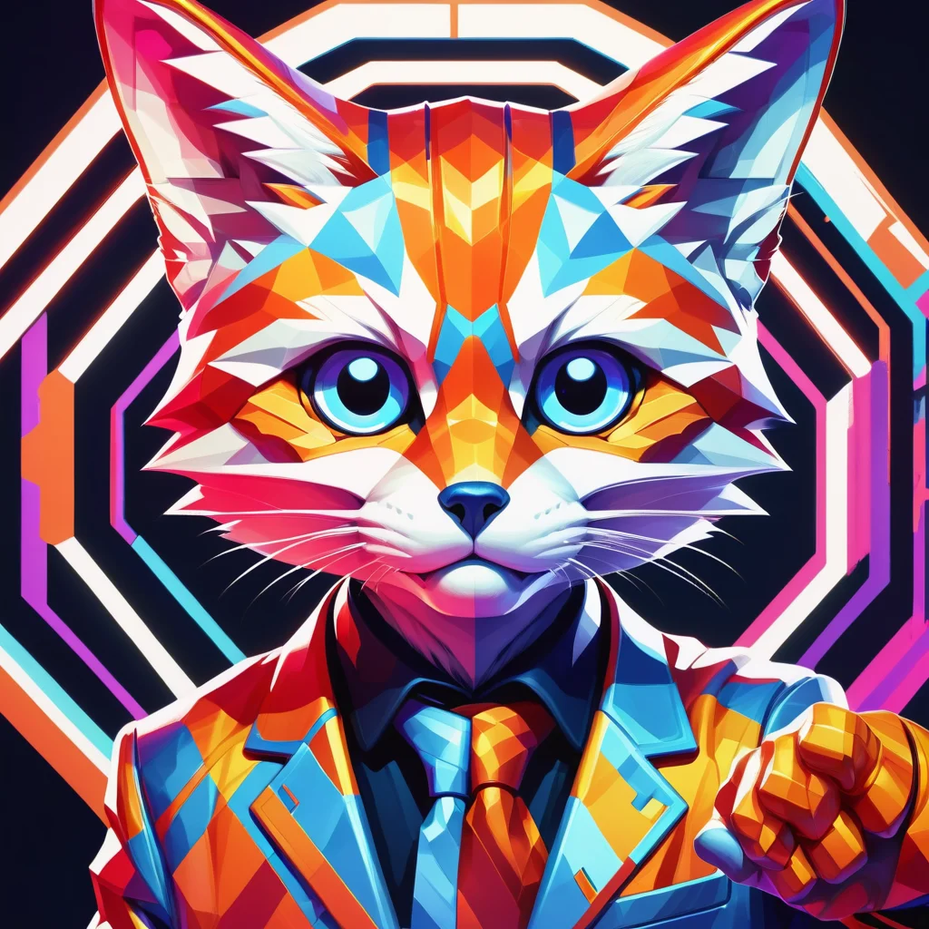 DonMSt0pS1gnXL octagon streaked, killer cat, thumbs down ,social sculpture, cleansing, photon mapping, fox engine, futurist, digital illustration, fauvist, superb work of art, 2k, distinctive, isocolon <lora:DonMSt0pS1gnXL-000006:0.75>