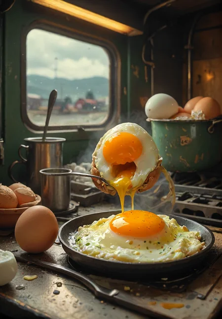 we'll shorten your waiting time at the train station, or when you brush your teeth, listen to the song exactly three times, you'll cook an egg, and just like that your egg is done, atmospheric, high quality, 8k, high resolution, <lora:Illustration_Insanity:0.8>, <lora:20231230-1703876721187:0.4>