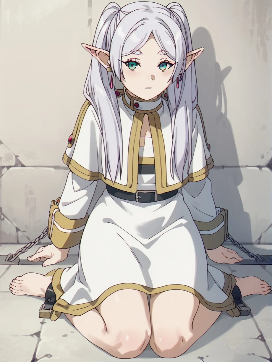 score_9, score_8_up, score_7_up,source_anime, high res image,masterpiece,best quality,(girl:1.0) ,cute face,clear skin,shiny hair,ultra detailed eyes,simple background, <lora:sfrieren_ponyxl_1:1>sfrieren
<lora:sprawled_pony_V1.0:0.7> sprawled bound bdsm restrained cuffs wall full body view chained to wall