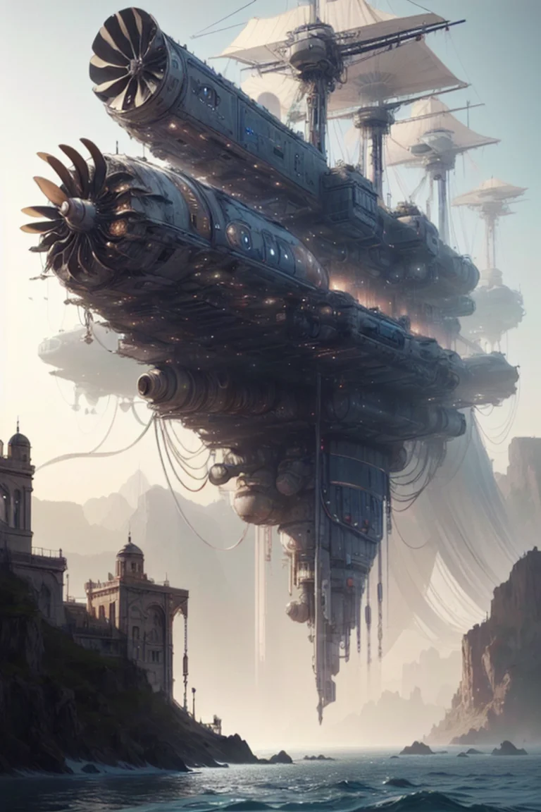 <lora:WindTech-15:0.8>, windtech, scifi, pipes, (cyberpunk:0.7), NCC-1701-D (Star Trek), Flared Wheel Arches, Flashing Lights, Dark Matter, Translucent,
