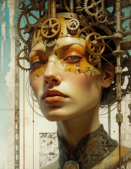 Slave MAchine , Portrait by DorotaPietrowiak <lora:Dorota_SDXL_Test:1.2>