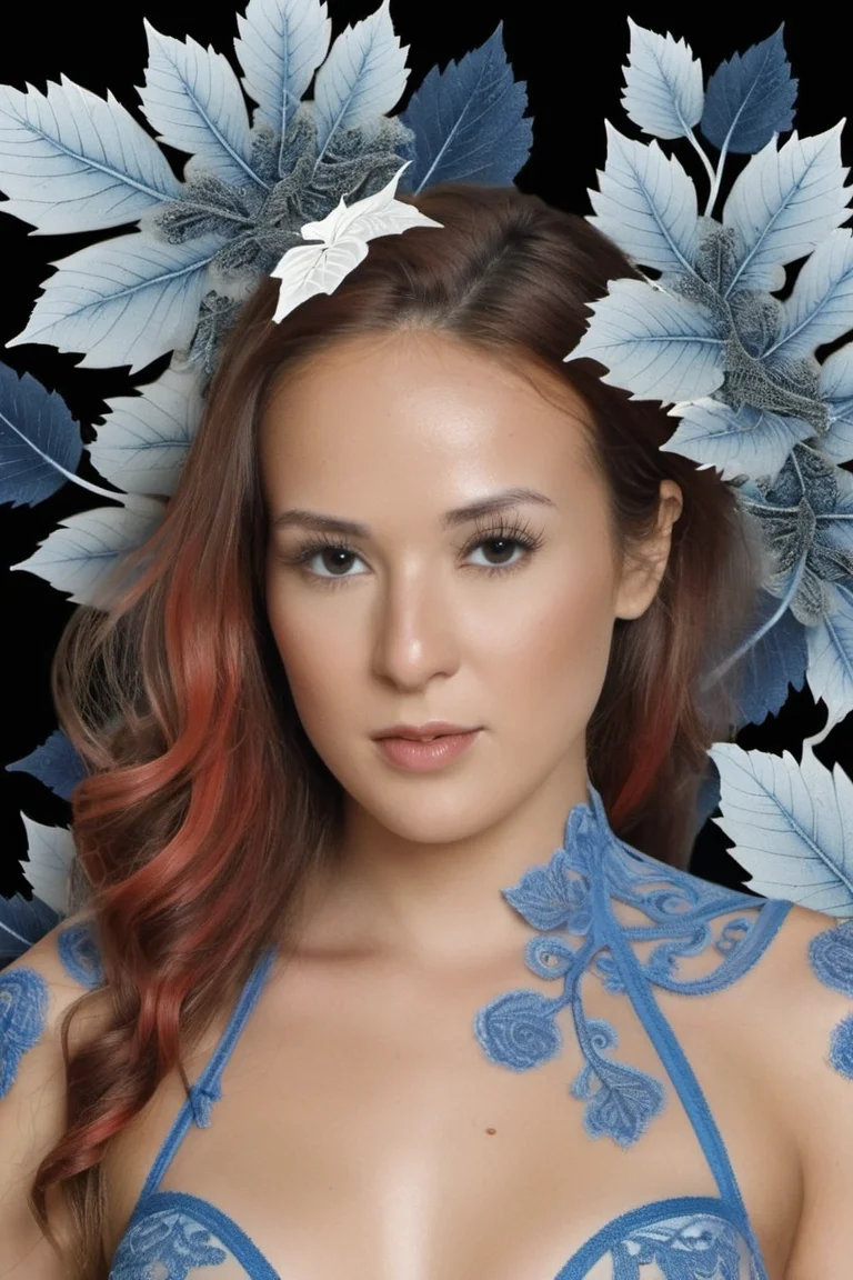 nicole_a_model
<lora:nicole_a_model:1>
(8k, photo realistic, ultra details,
8k, RAW photo, highest quality), hyperrealistic, skin details , warrior ,boho floral stems big leaves, white large pore fungi, huge blue translucent rose, sinuous fractal mandalbrot fractal mesh wires, diamonds, filigree foliage lace, alexander mcqueen high fashion haute couture, intricate mandelbrot fractal, blurry background, edens garden
<lora:ReaLora:.8> <lora:more_details:1>