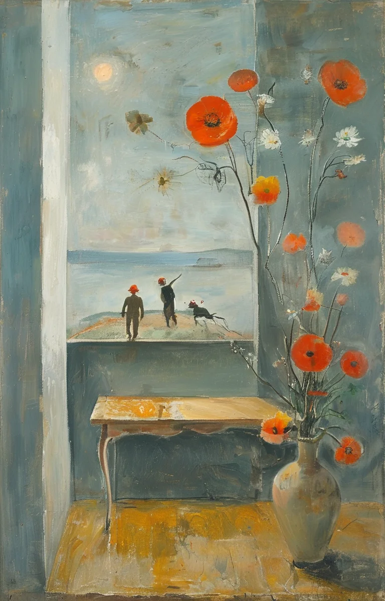 masterpiece,best quality,<lora:tbh241-sdxl:0.9>,illustration,style of Winifred Nicholson portrait of Housework robots