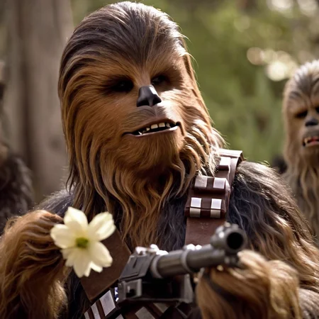 cinematic film still of <lora:Chewbacca:1.2>
Chewbacca chewi with a flower in his mouth In Star Wars Universe, shallow depth of field, vignette, highly detailed, high budget, bokeh, cinemascope, moody, epic, gorgeous, film grain, grainy
