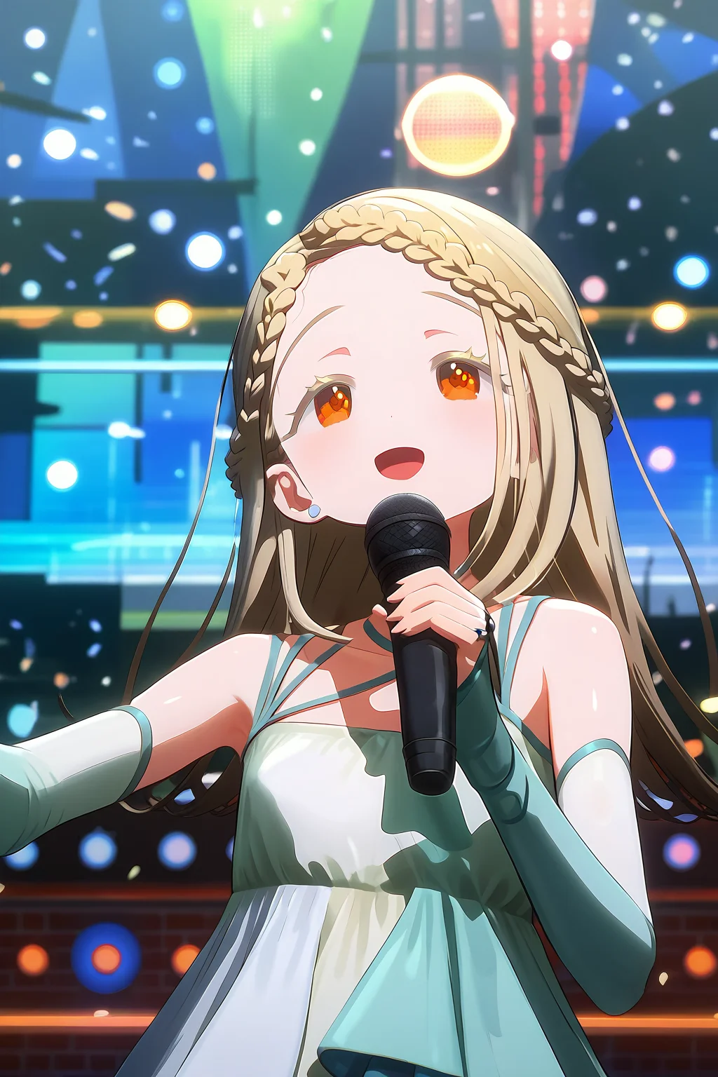 score 9, score 8 up, score 7 up, rating explicit,
detailed background, upperbody, skinny,
orange eyes, detailed eyes, blonde hair, open mouth, singing,
hiro shinosawa, dress, holding microphone, dress, light smile
shiny skin, <lora:cavour.pony:1>