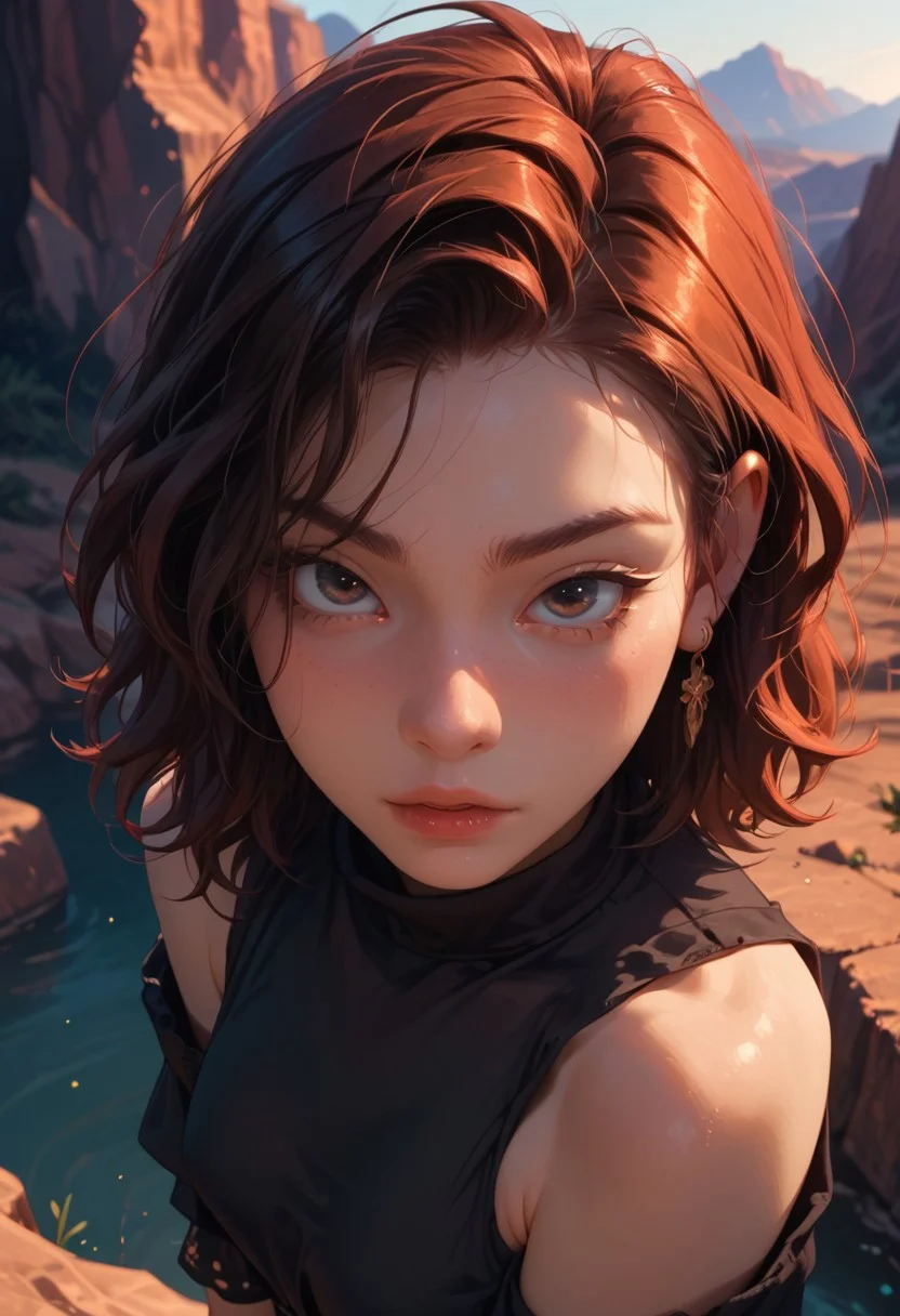 ((landscape)), score_9, score_8_up, score_7_up, score_6_up, masterpiece, best quality, semi-realistic, (source_cartoon), BREAK.
The desert gorge was a scorching formation of rock, cliffs, and silence—a place where the sun painted everything in stark contrasts of light and shadow, BREAK.
from above, landscape, Arizona, immense canyon, random rocks