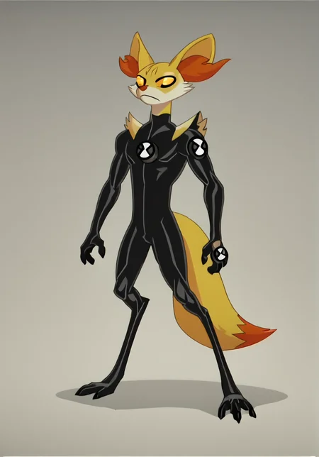 score_9, score_8_up, score_7_up, screencap, <lora:ben10-08:1> ben10, solo, no humans, full body, bodysuit, badge,detailed background, <lora:BraixenPXL:1> BraixenPXL