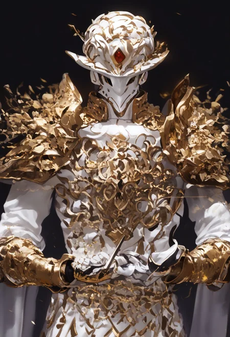 a golden and white porcelain DedMoroz (pmg style, DedMoroz)