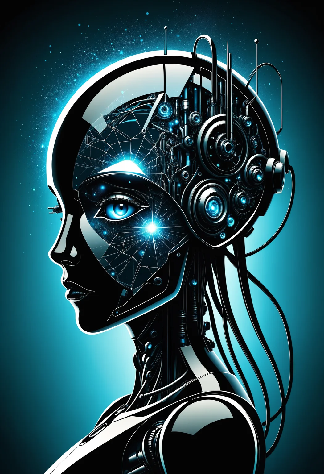 diverging synergy , concept art of a silhouette outline of a sad robot mystery, half shattered reality, glitched screen tear and dispersed obsidian particles, intricate webbed internals , by (Igor Morski and Anna Dittmann :1.2), pitch black background
<lora:dvr-tldr:0.5> dvr-tldr